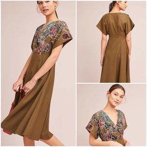 Anthropologie Candida Velvet Floral Midi Dress New